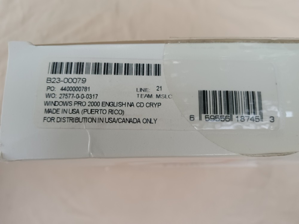 Microsoft Windows 2000 Professional CD Operating System NO MANUAL