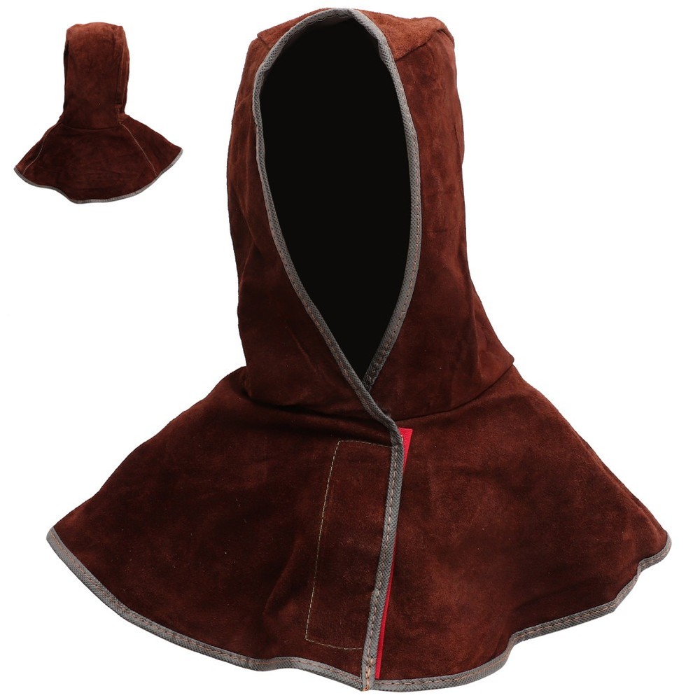 Cowhide Welding Hood Protective Caps With Neck Shoulder Drape