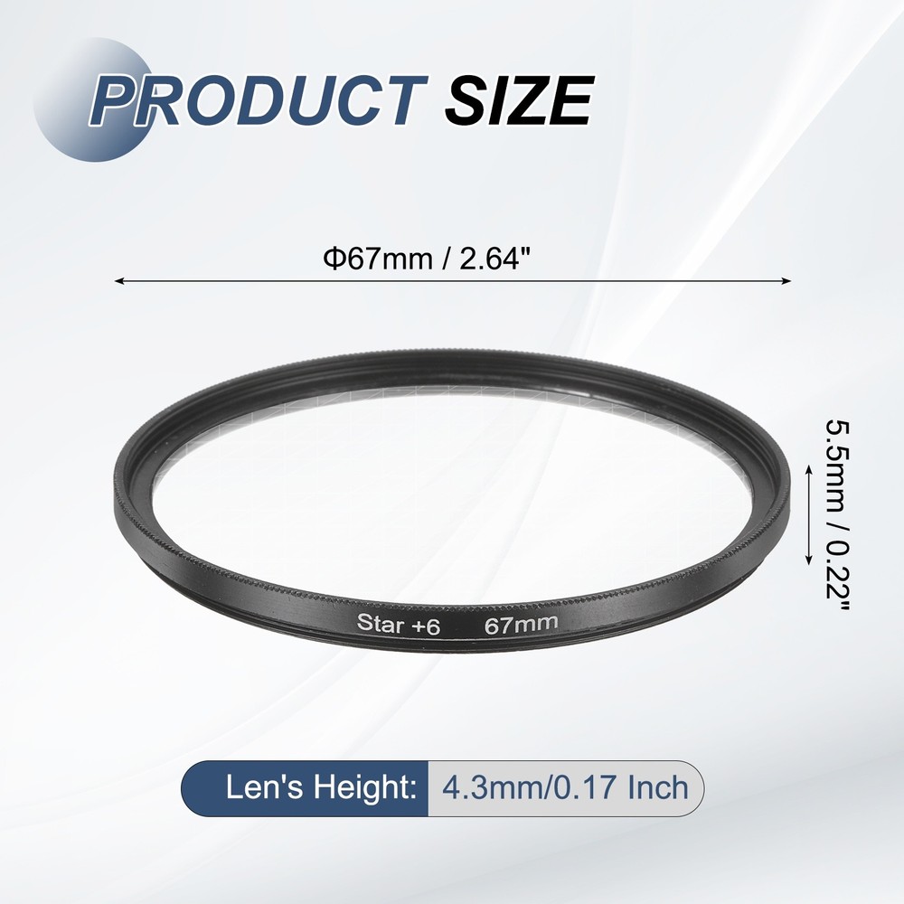 67mm Star Filter 8 Points Starburst Len Filter Variable Twinkle Effect Black