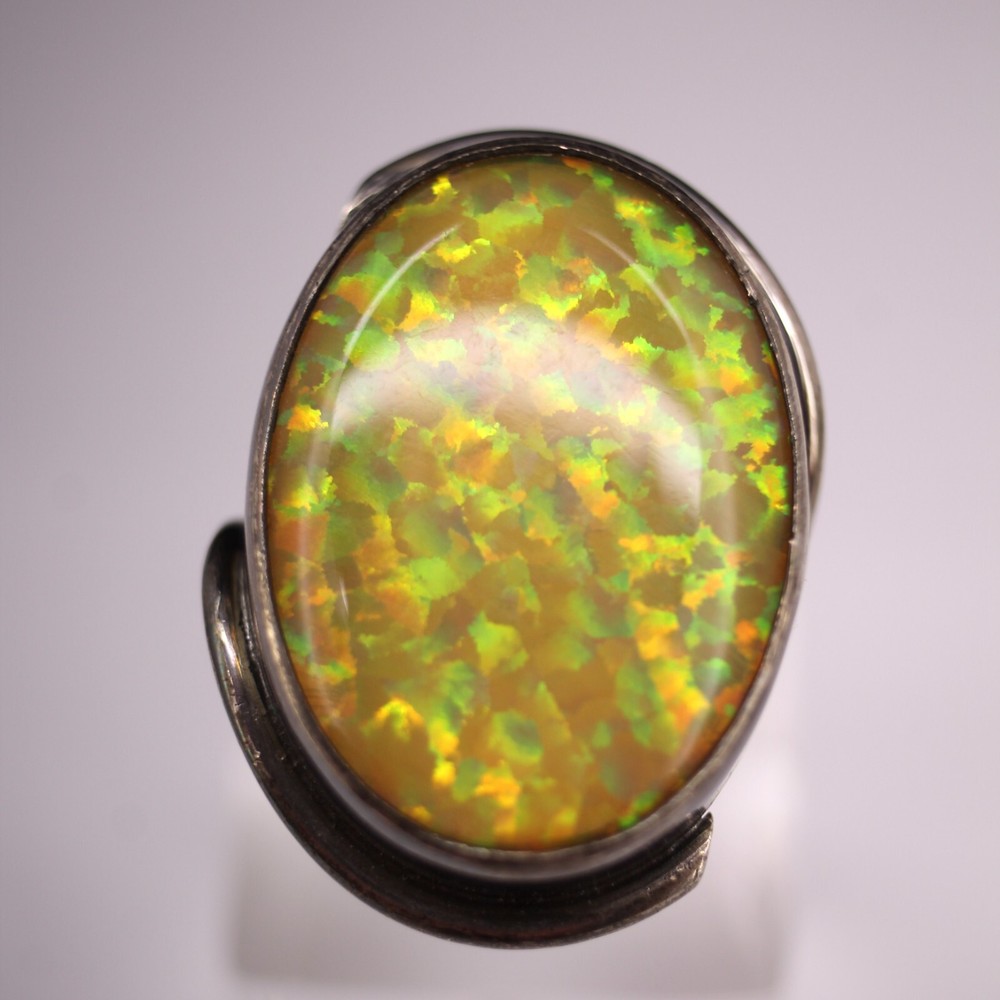 Southwest Sterling Silver Faux Opal Ring