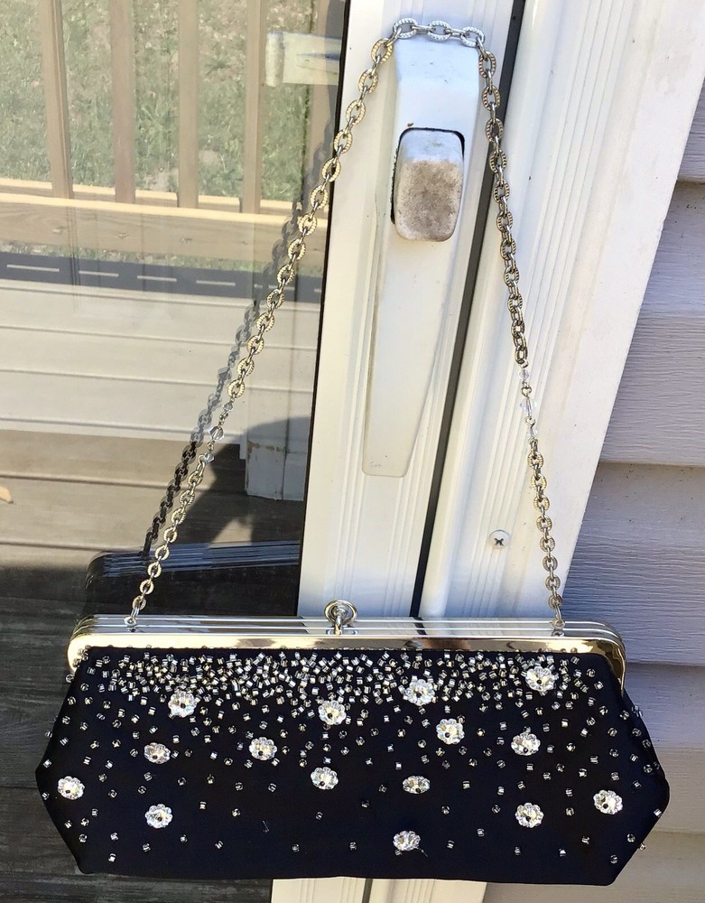 VTG Black Evening Clutch Purse By Inge Christopher
