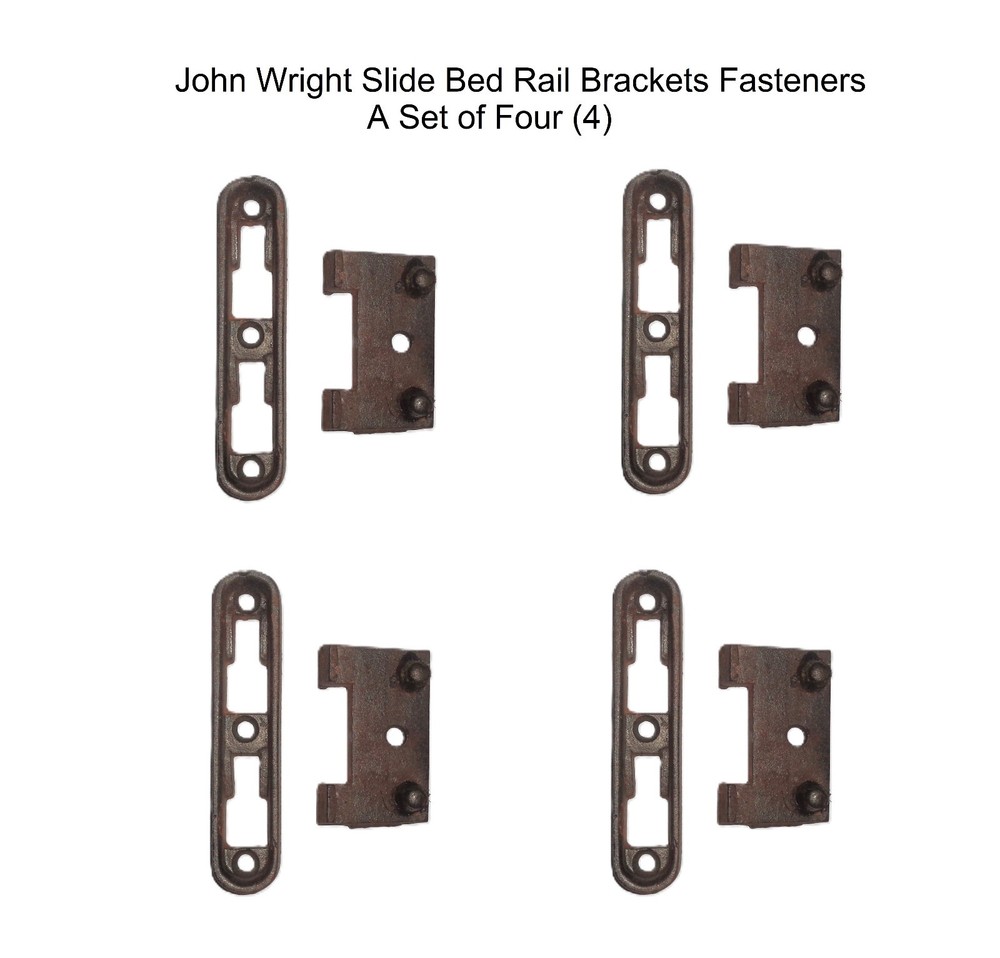 4-Sets John Wright Slide Bed Rail Brackets Fasteners 5-3/8" Length 088022