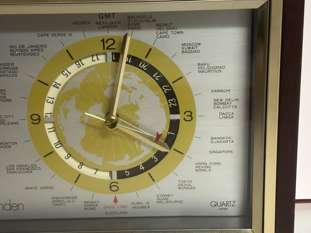 Linden Quartz World Time Clock