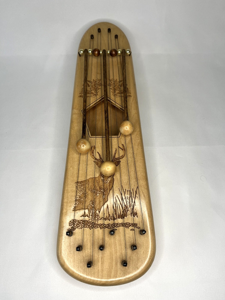 Vintage Wood Door Harp Chimes , 4-STRINGED, Adjustable