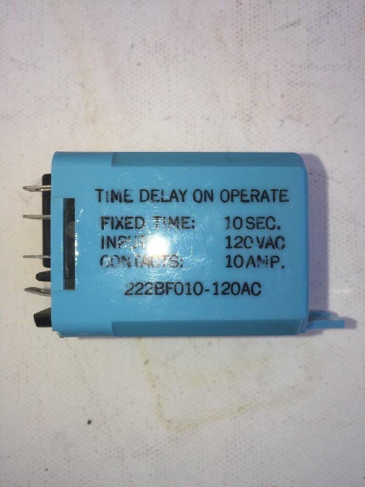 SIGMA Time Delay Relay 10 Sec. Input 120 VAC. 10 Amps