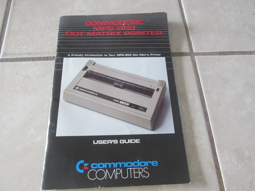 Commodore Computer MPS 803 Dot Matrix Printer Users Guide Manual Booklet