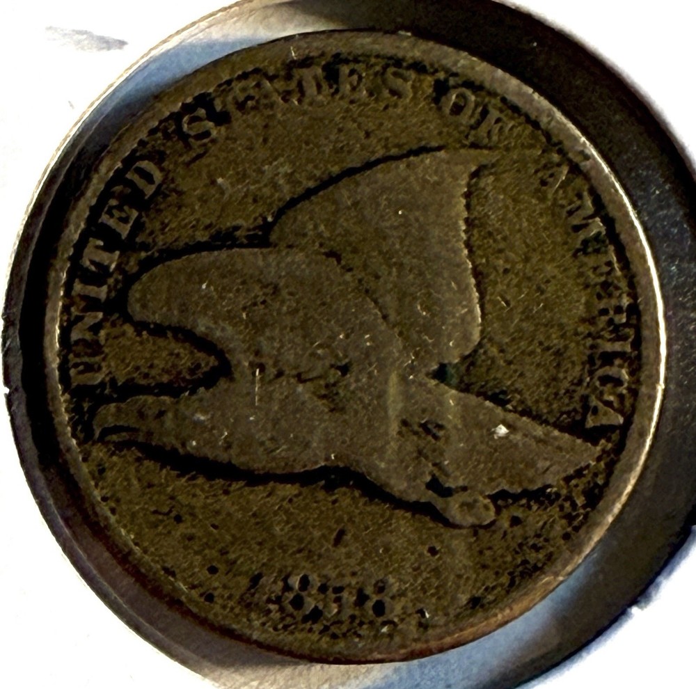 1858 Flying Eagle Cent - US One Cent Penny - (22-6)
