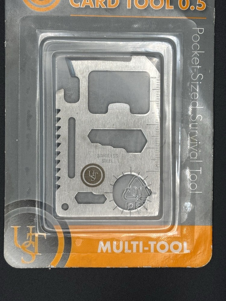 UST Pocket Sized Survival Card Tool - Multi-Tool - 11 tools