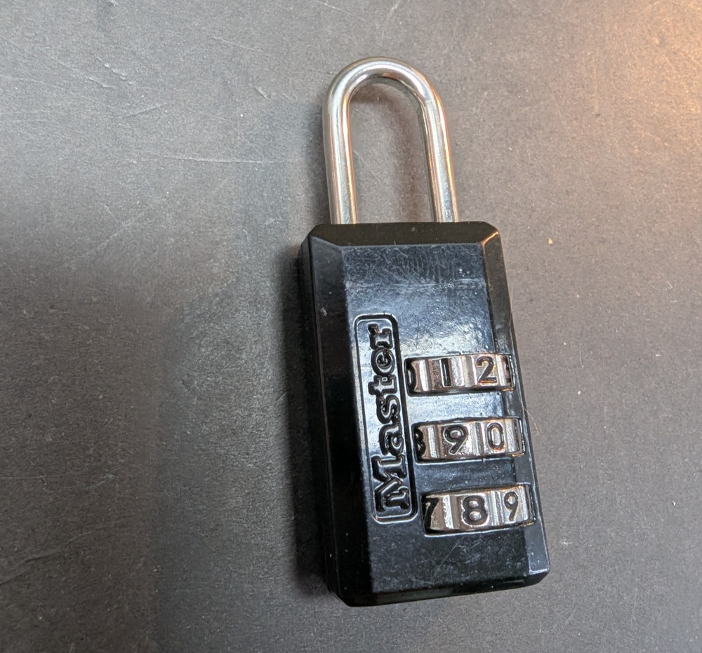 Master Lock 647D Combination Padlock Black Hard Steel Basic