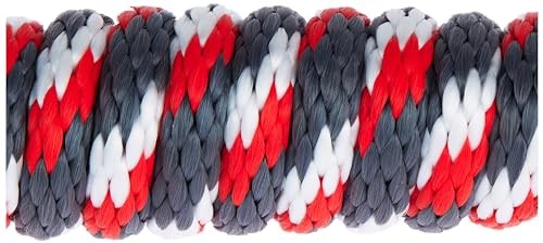 Poly Lead Rope w/ Solid Brass 225 Snap, Graphite/Red/White - 5/8" x 10'