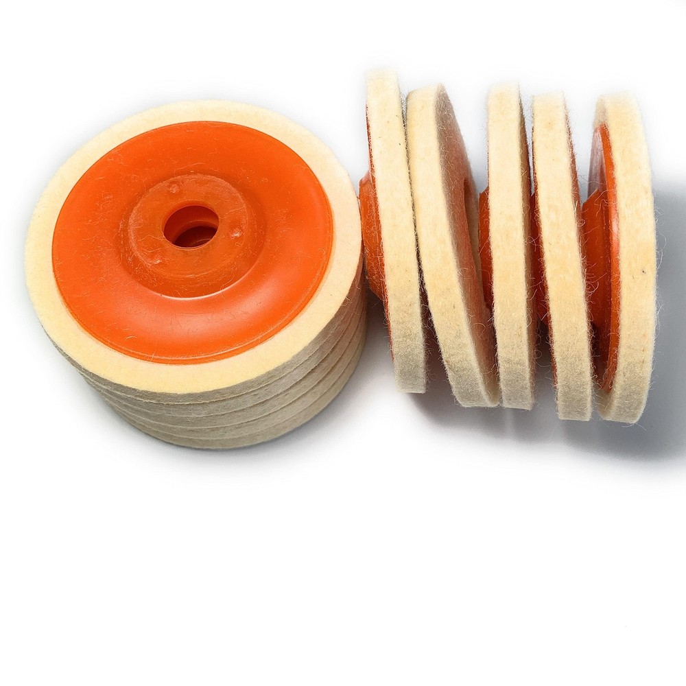Wool Felt Disc Polishing Buffing Wheel Felt Pad for Angle Grinder 10 Pack (4 ...