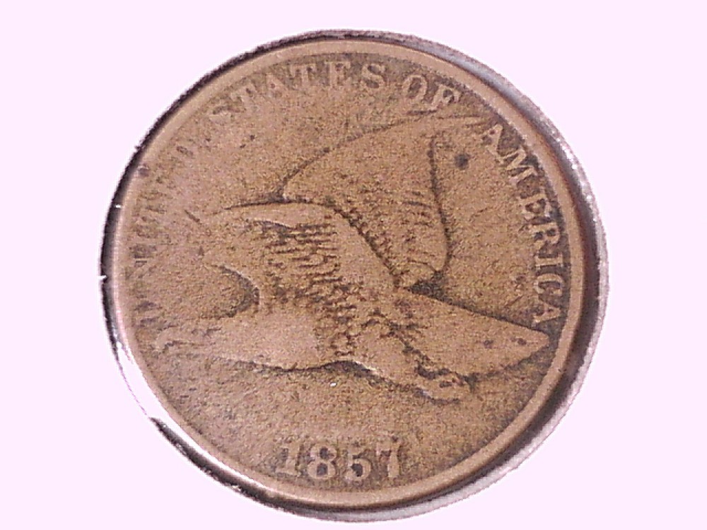 1857 Flying Eagle Cent Genuine Raw Ungraded 00401