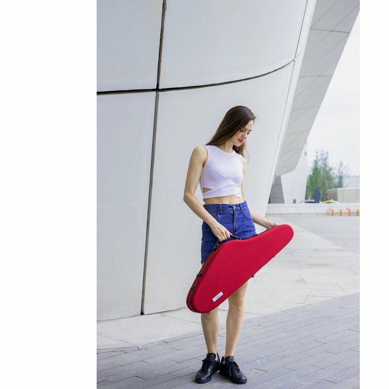 Violin Case, Ultra Light, Waterproof Case with Hydrometer, Aileen RED