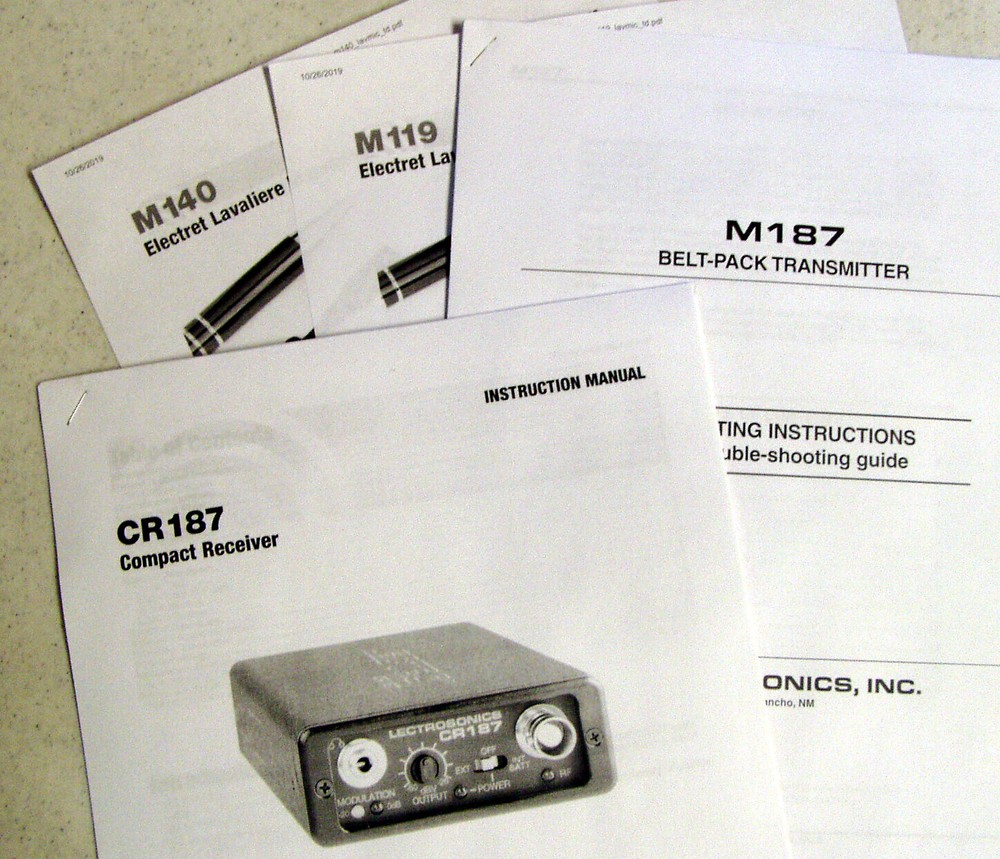 Lectrosonics CR187 Wireless Microphone Transmitter Receiver Two Mics Many Extras