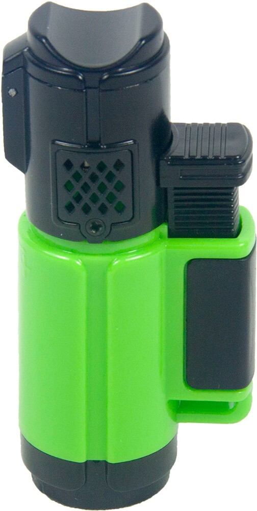 4 PACK Triple Jet Torch Lighter Adjustable Flame W/ Cigar Puncher Cap Hold Solid