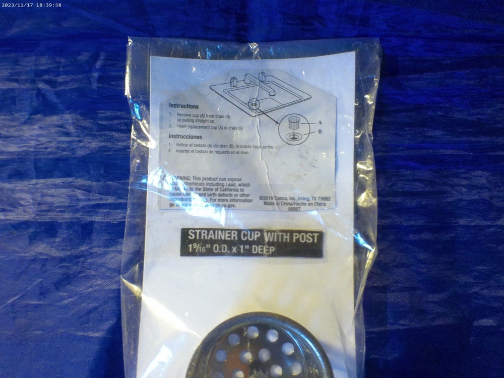 Danco Strainer with Post 1 9/16" OD x 1" Deep