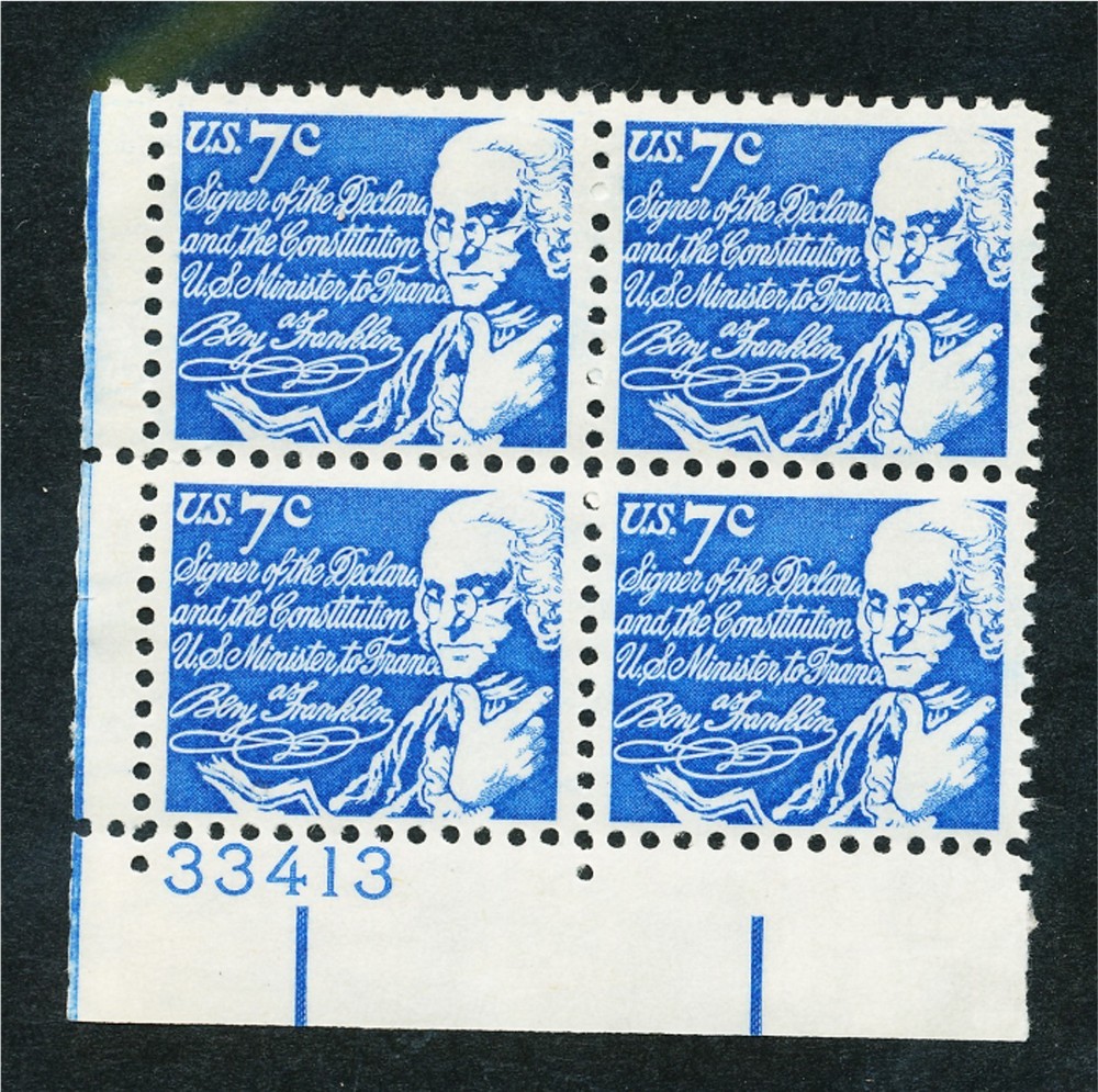 1393 D    mint  plate block never   hinged  ...... 163422