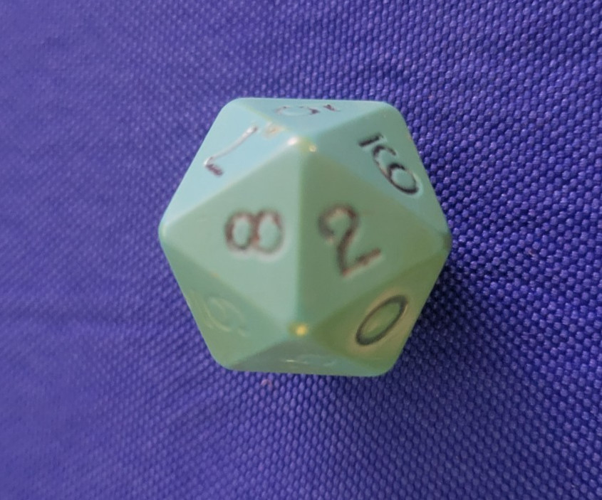 Vintage Gamescience d20 Opaque Green/Blue