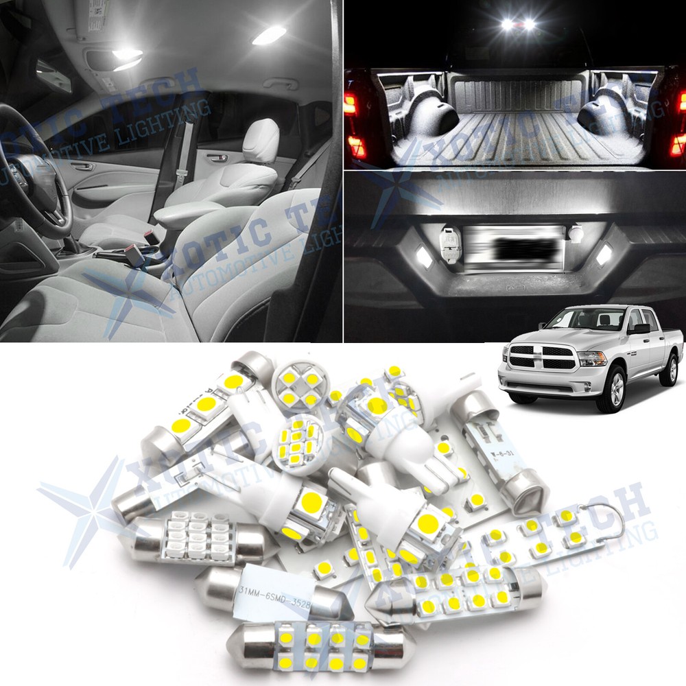 White LED Interior License Cargo Light Package Kit for RAM 1500 2500 3500 13-18