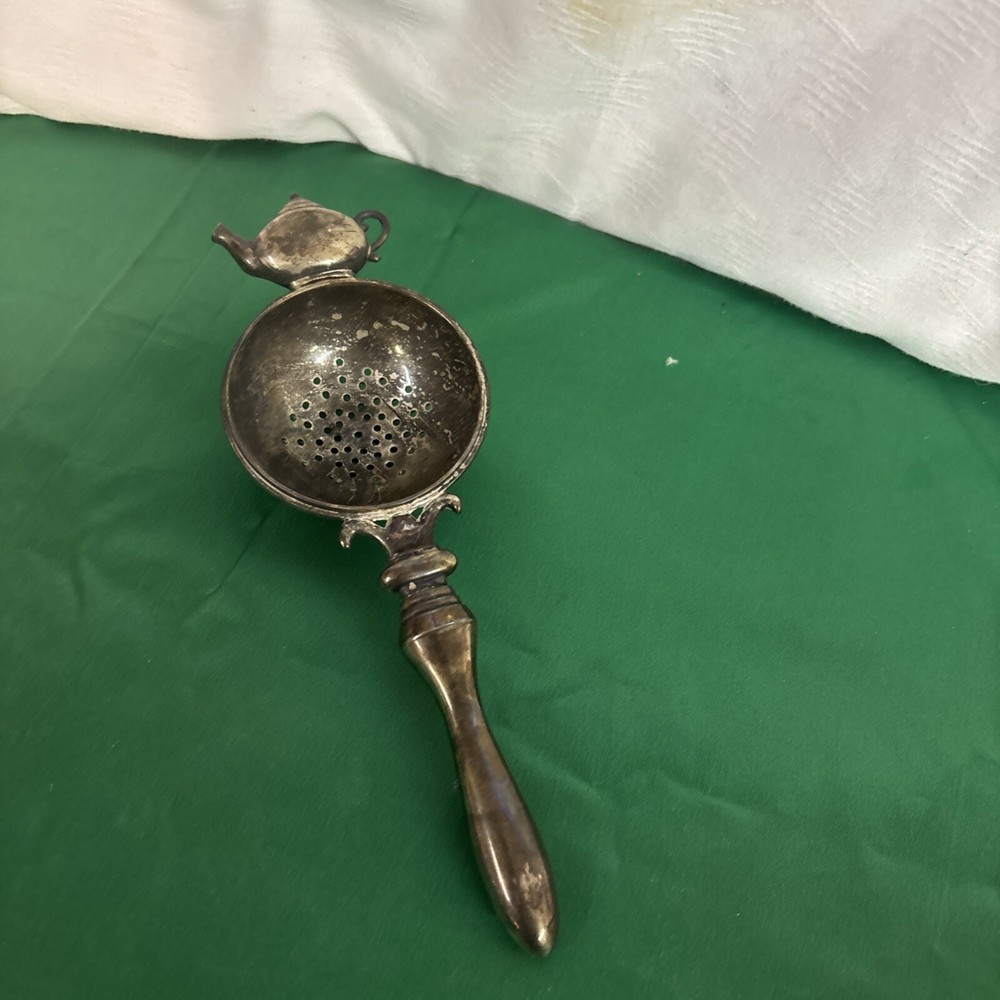 GODINGER ENGLAND SILVER PLATED TEA STRAINER TEAPOT FINIAL