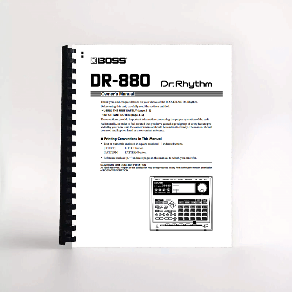 Owners Manual for BOSS DR-880 Dr. Rhythm