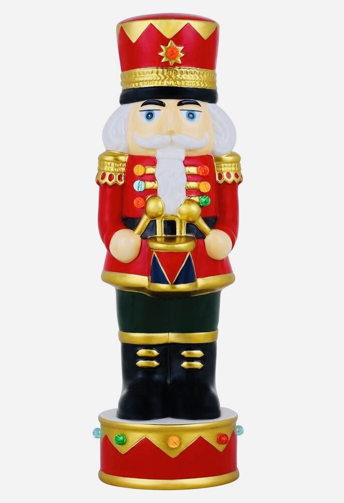 Hand Painted 12" Ceramic Nutcracker LED Lighted Holiday Christmas Decor Display