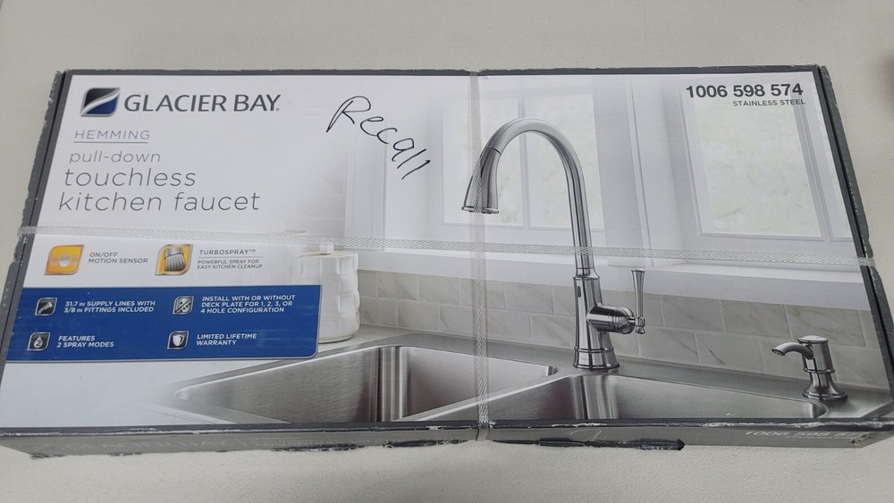 Glacier Bay Hemming Single Handle Touchless Pull Down Sprayer Kitchen Faucet