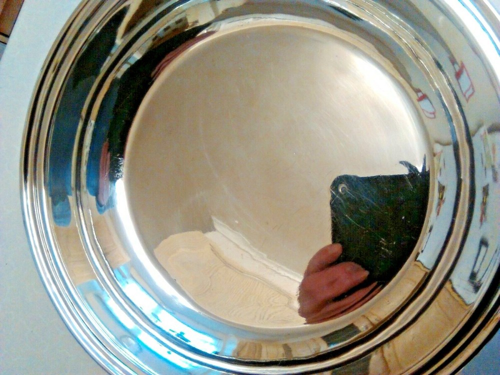 Vintage Silver Plated Round Serving Dish - 9.5" diameter (3744)