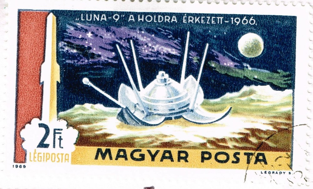 Hungary Soviet Space Luna-9 on the Moon stamp 1969