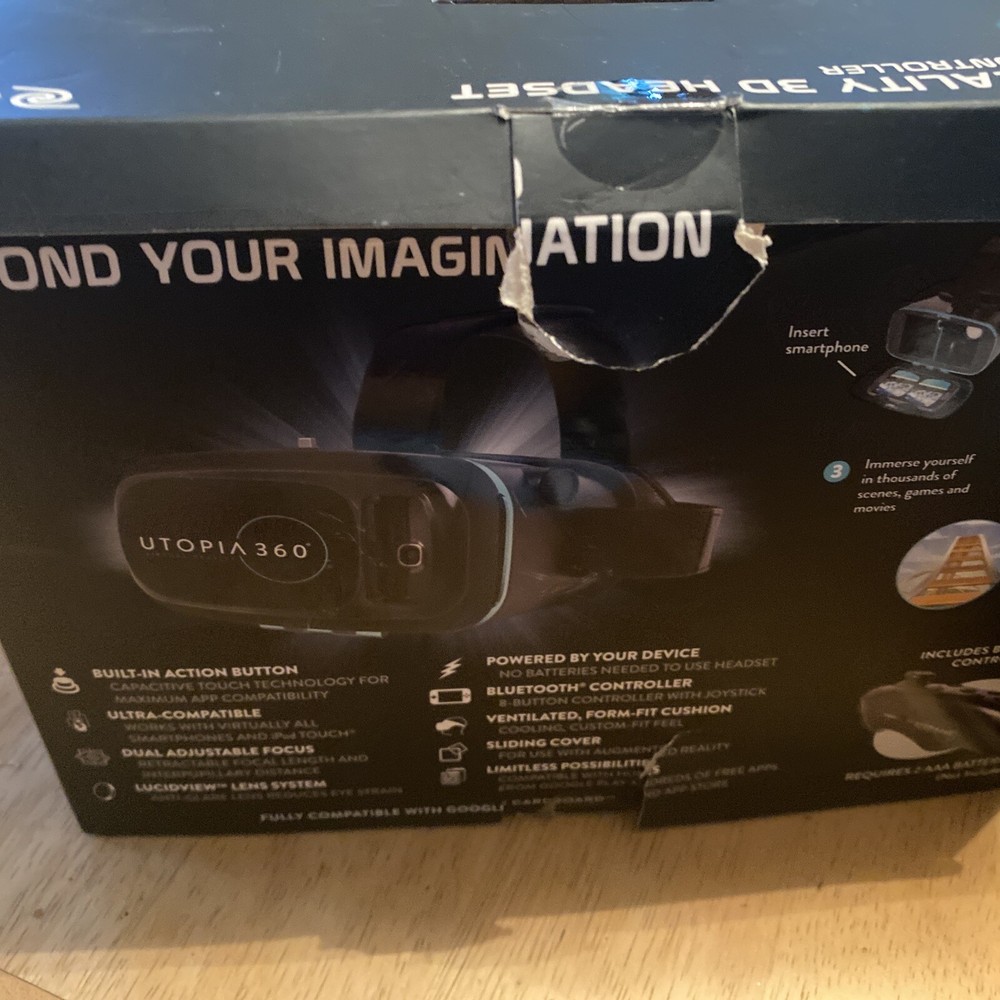 Virtual Reality 3D Headset Bluetooth Controller ReTrak Utopia 360 Smartphone
