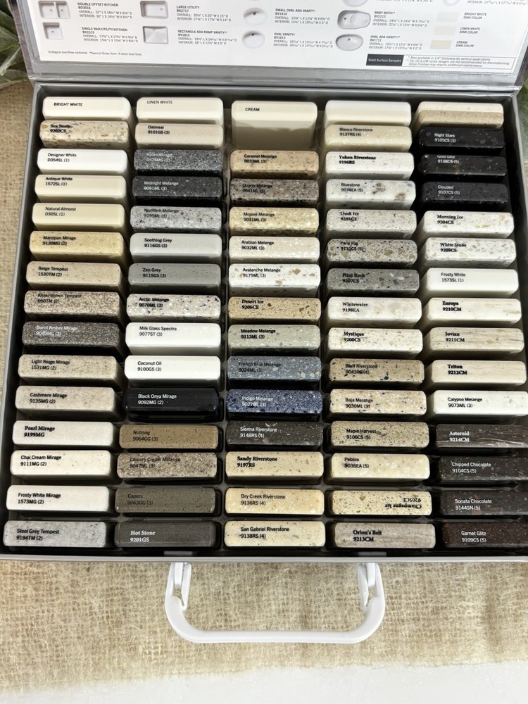 Wilsonart Solid Surface Sample Kit Box Of 76 2x2 Tiles Multicolor 2016