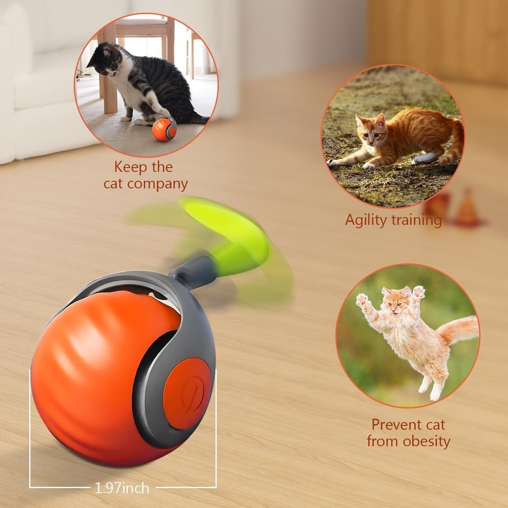 Smart Interactive Cat Toy Ball – Automatic Self-Rolling Motion Play for Cats