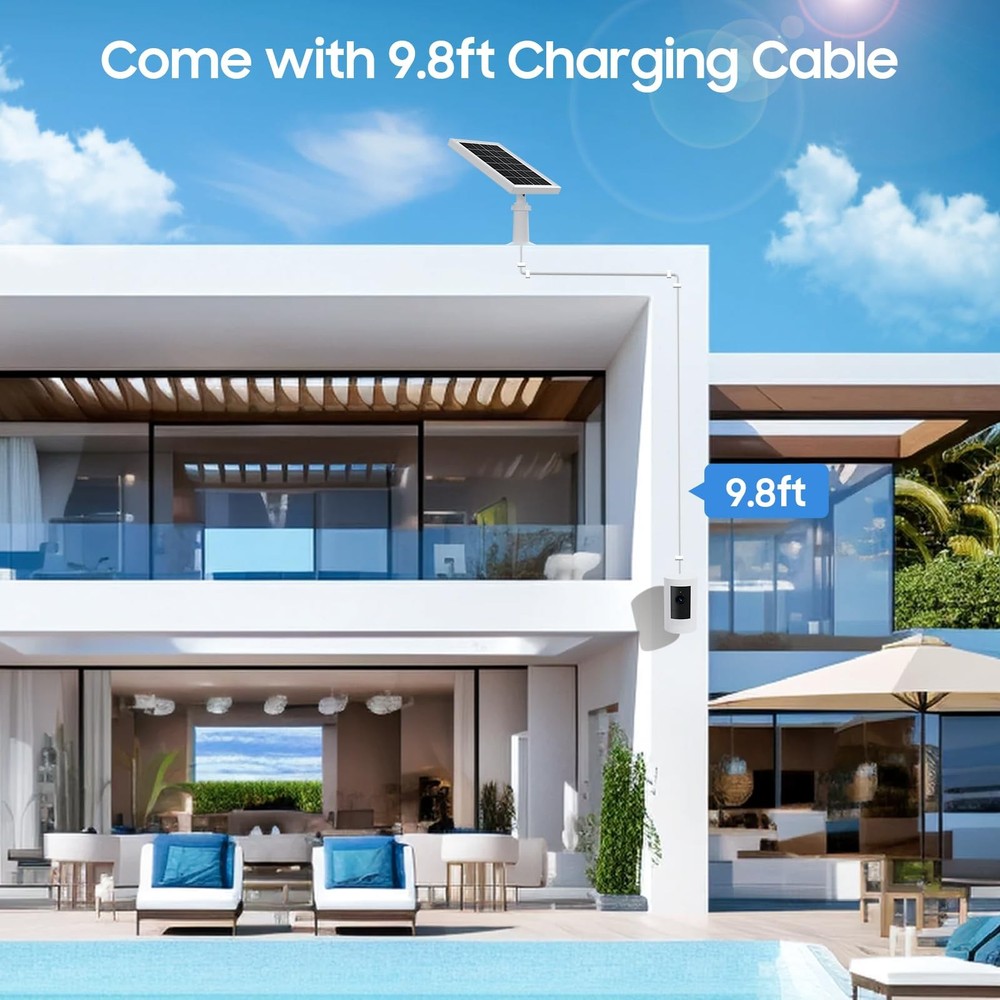 Solar Panel for Ring Camera, 2 Pack solar panels for Ring Security Camera, 5W...