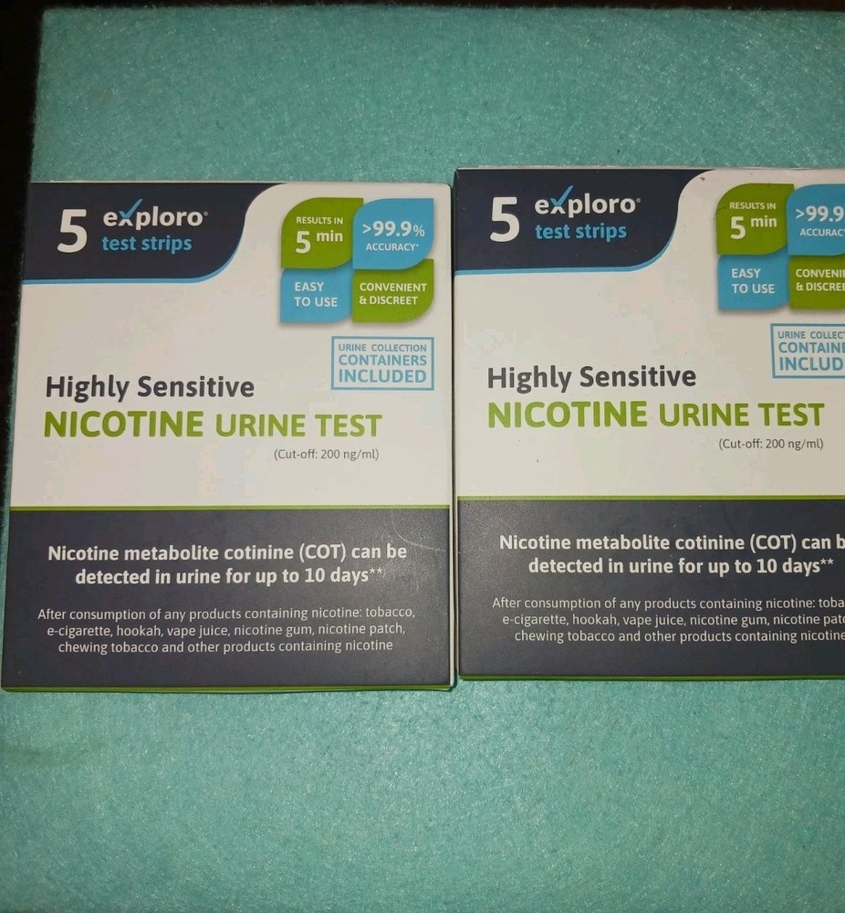 2x Exploro Nicotine Testing Kit at Home, Cotinine Urine Test, Highly Sensitive