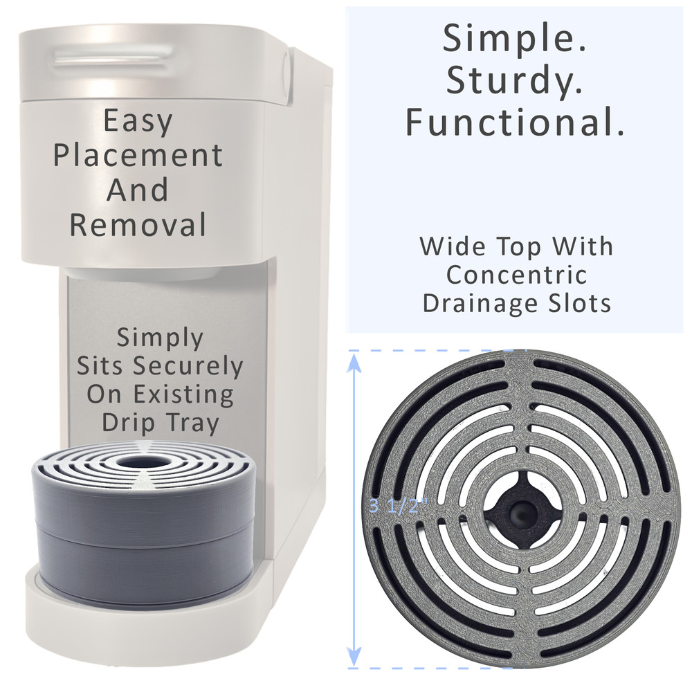 Anti-Splash Adjustable Coffee Cup Riser Accessory for K-Cup Coffee Makers Gray