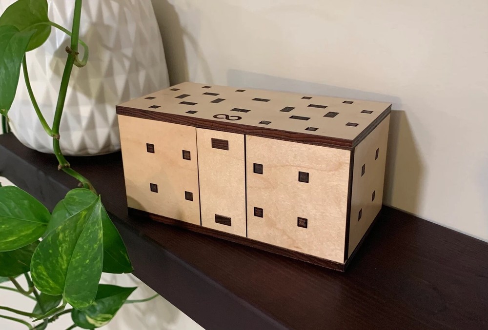 24 Step, Orion Wooden Puzzle Box, Hidden Compartment, Laser Printed
