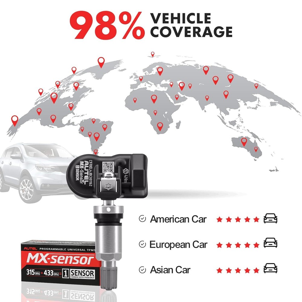 Autel MX-Sensor 2 in 1 Programmable TPMS Sensor for Tire Pressure Tool Universal