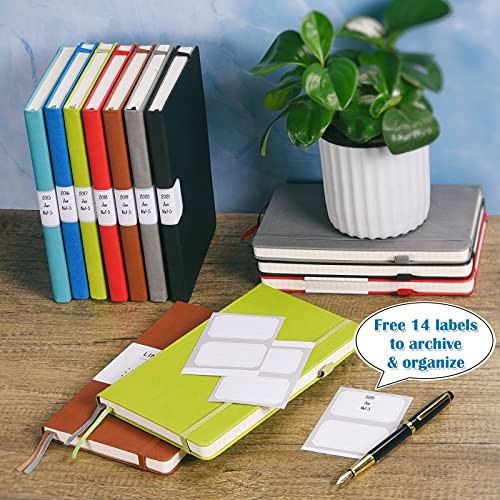 7 Pack Lined Journal Notebook, Hardcover PU Leather Notebook for A5 Deepblue