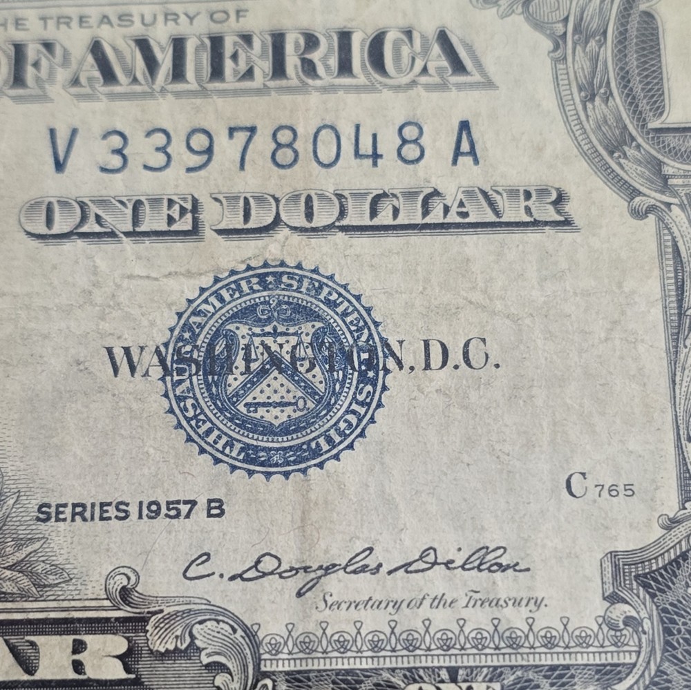 TWO-$1 1957B SERIES SILVER CERTIFICATES