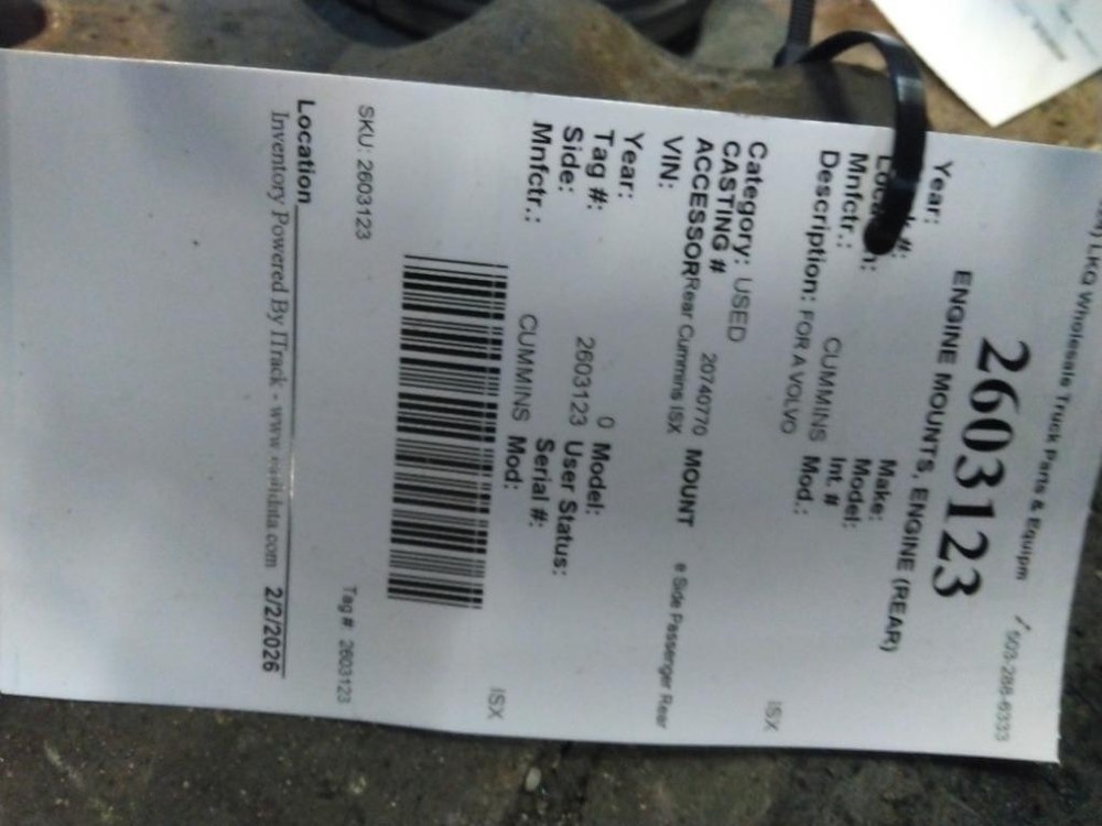 Replaces CUMMINS ISX REAR ENGINE MOUNT , OR