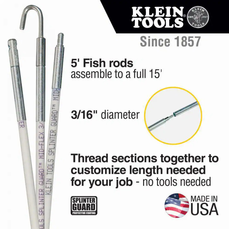 Klein Tools 15 ft. Mid Flex Glow Rod Set