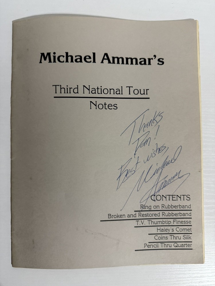 Michael Ammar’s Third National Tour Notes Softcover Signed