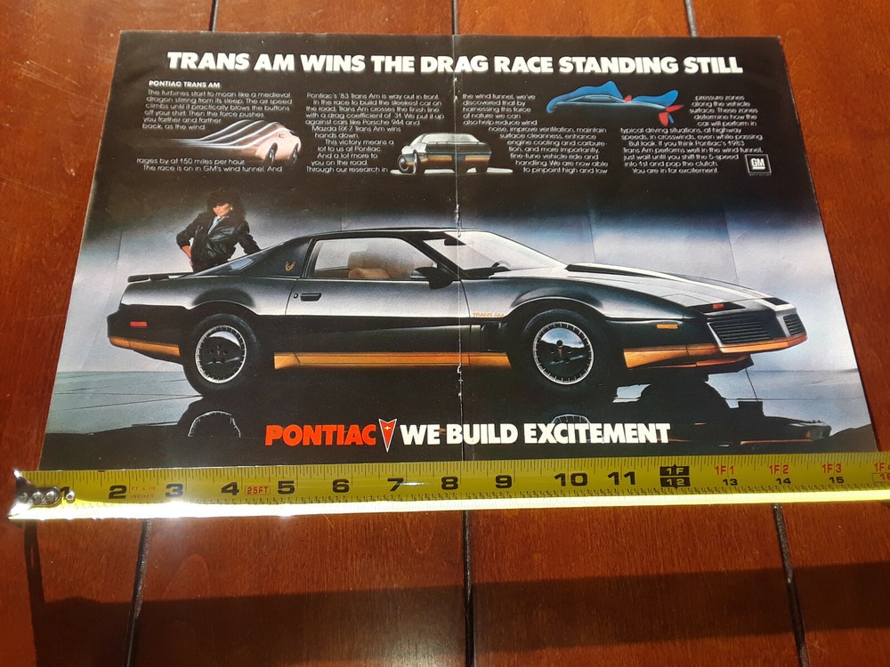 1983 TRANS AM NATALIE CARROLL ORIGINAL 2 PAGE AD