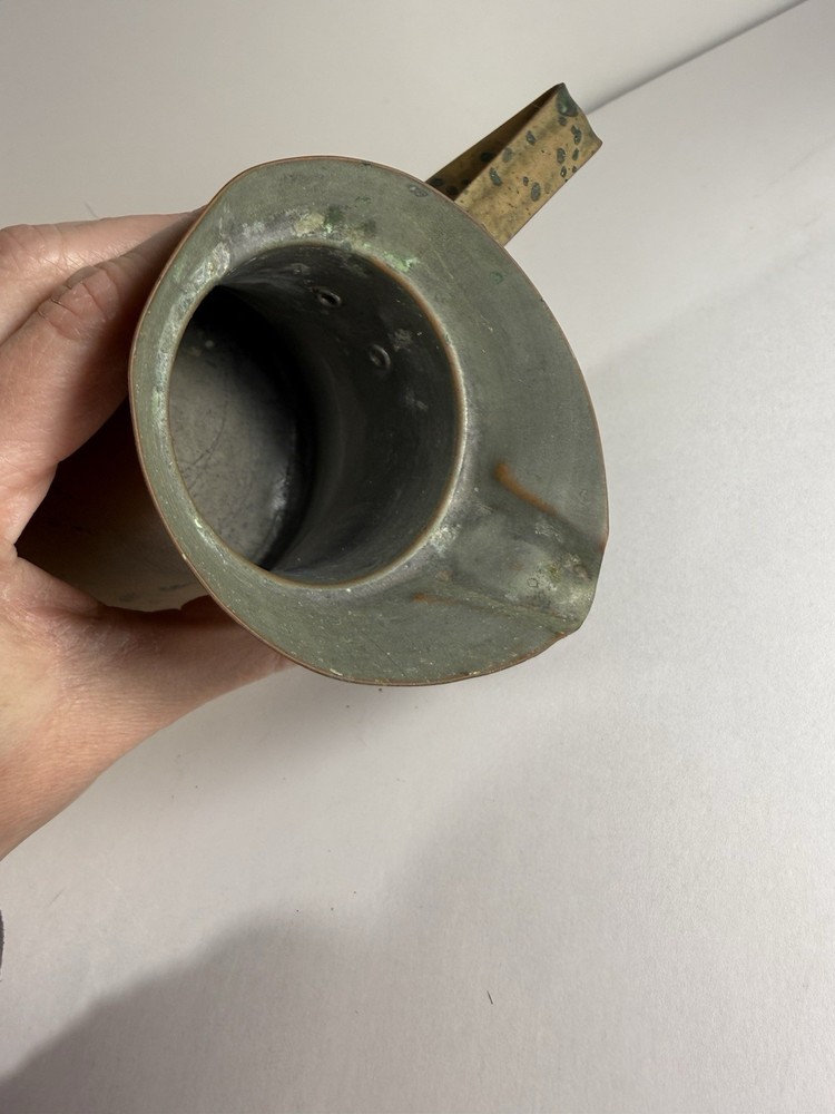 Vintage Primitive Copper Pitcher Creamer Syrup Coffee Handle