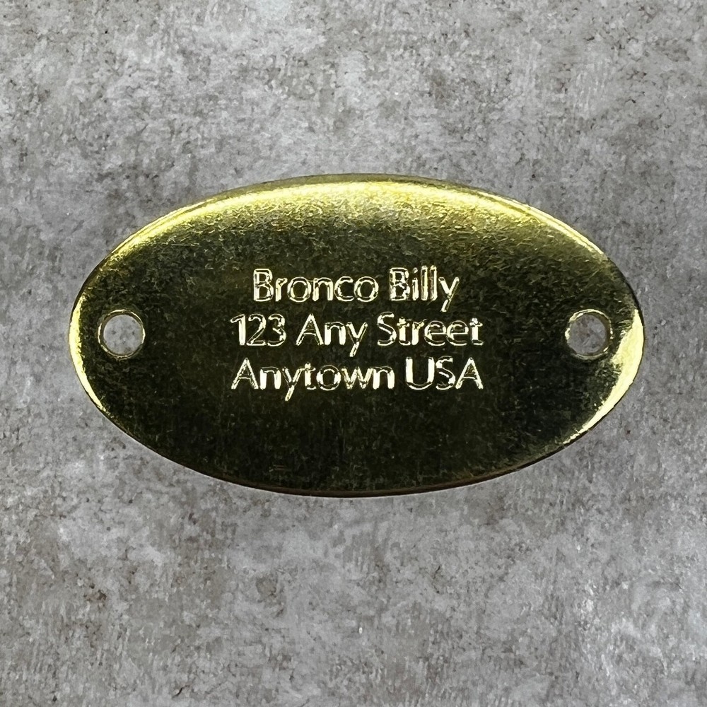 Custom Engraved Tags Personalized NAME PLATE Tags ID Tag BRASS RUSTIC OVAL MINI
