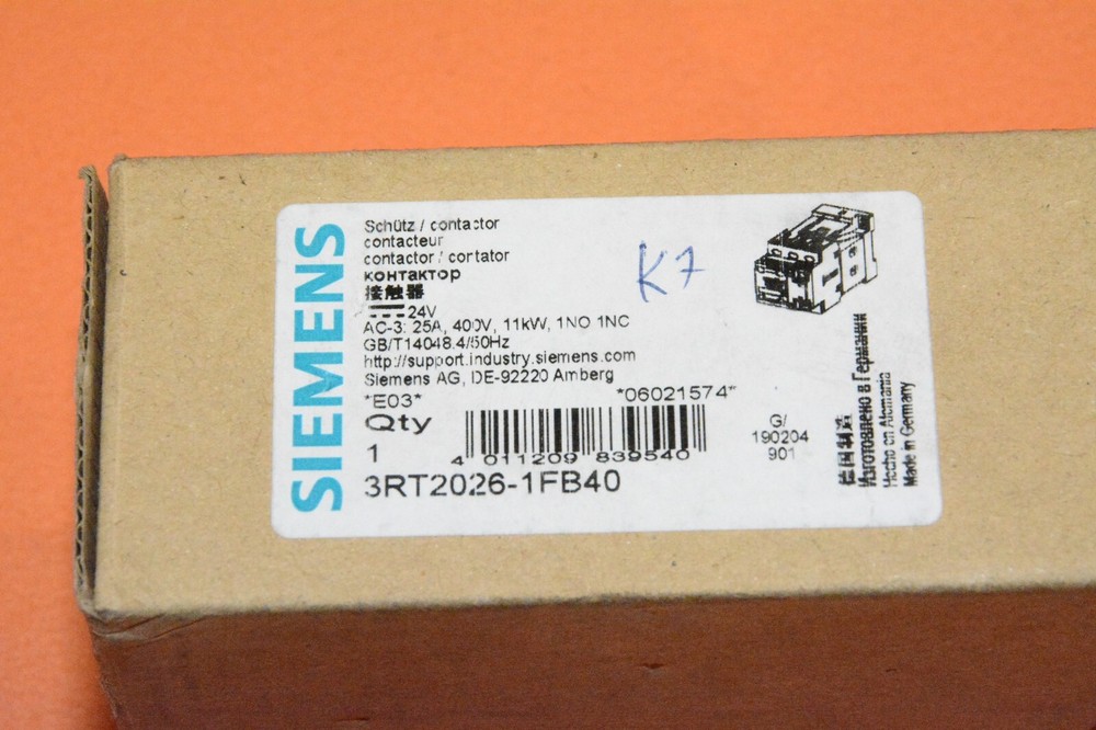 Siemens 3RT2026-1FB40 Contactor