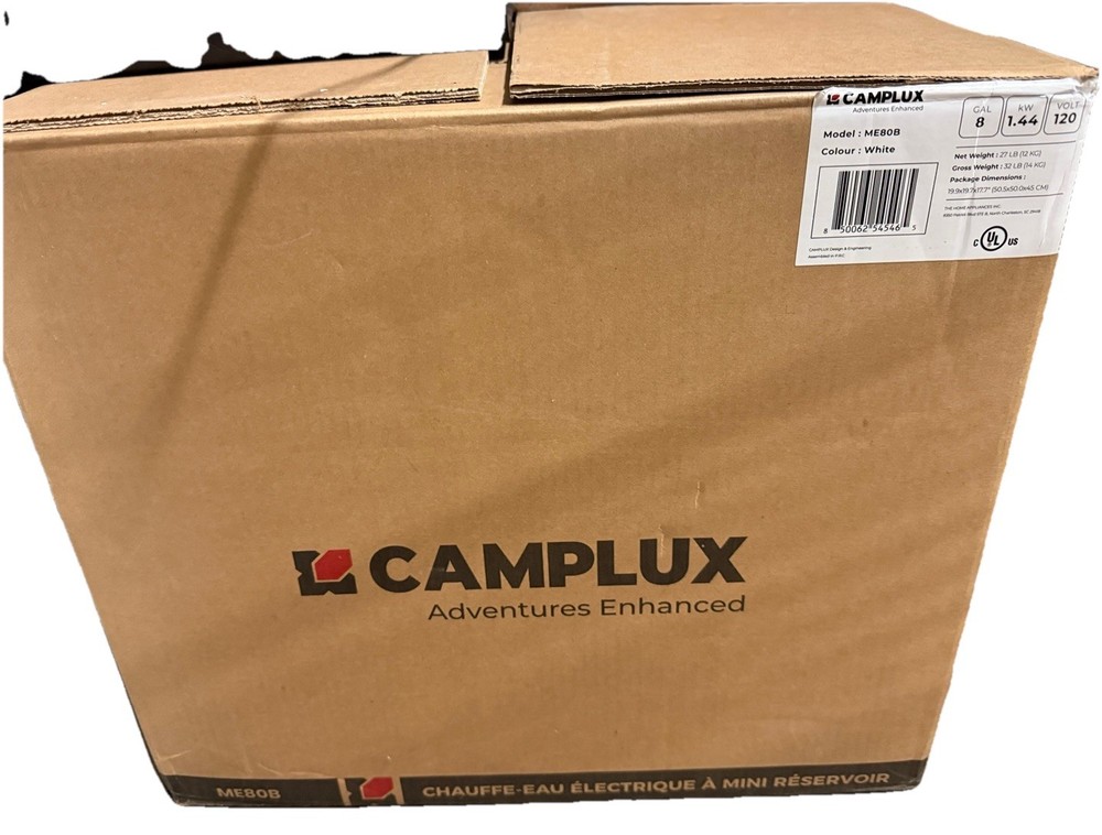 NEW CAMPLUX ME80B Electric 8 Gallon 120v Corded Mini-Tank Water Heater