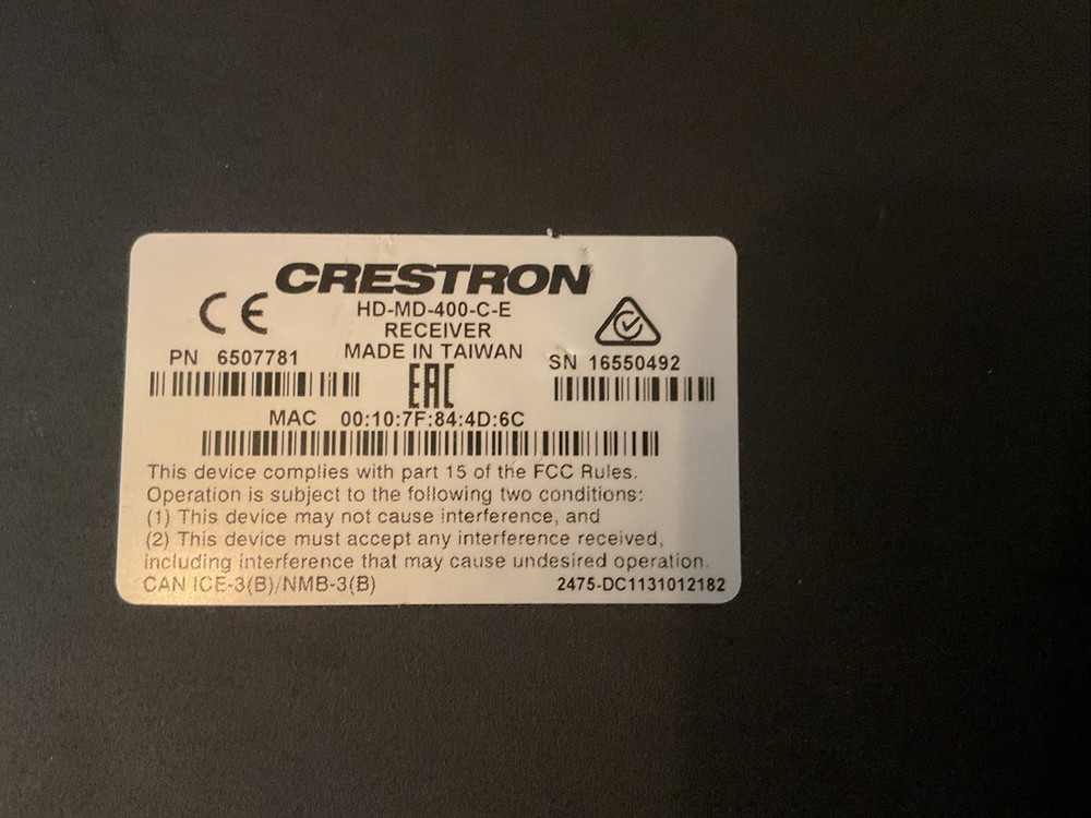 CRESTRON HD-MD-400-C-E Multiformat Switch and Transmitter HDMI