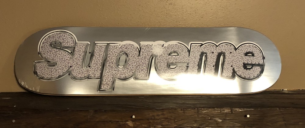 Supreme Bling Skateboard Skateboard Deck Silver SS13