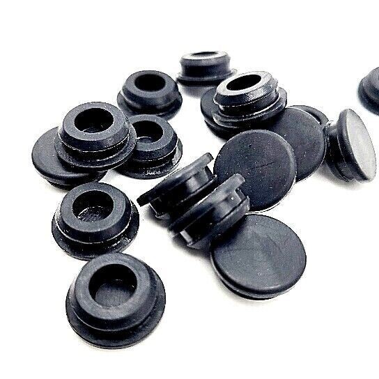 9/16" Rubber Panel Knockout Plug Grommets for 1/8” Thick Wall 3/4" OD 10 Pack